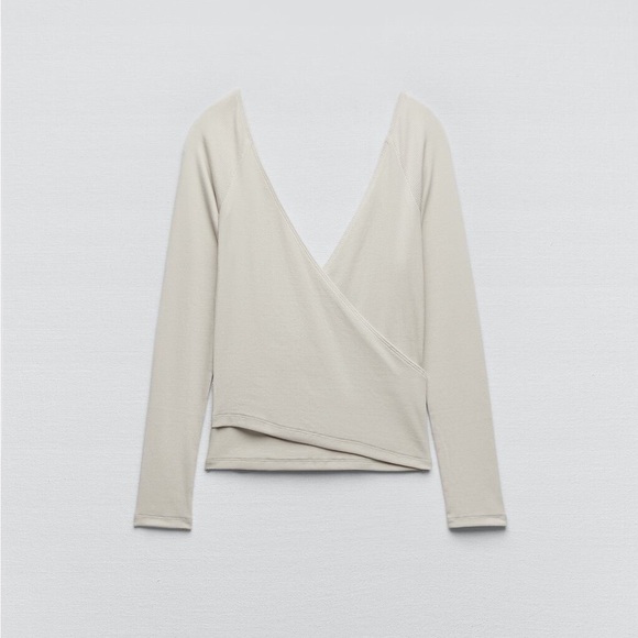 Zara Ribbed Surplice Top - NWT - Picture 4 of 7